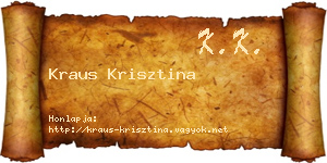 Kraus Krisztina névjegykártya